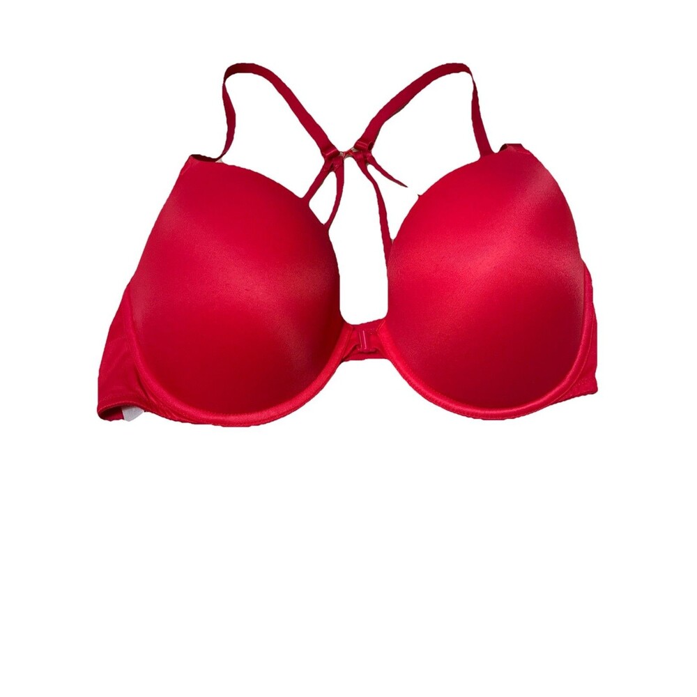PINK Victoria's Secret Red 36D Wear Everywhere Push Up Bra Bling Racerback